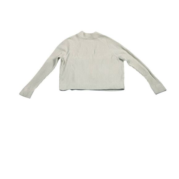 FRAME Off White Cable Knit Merino Wool Boxy Cropped Fishermans Sweater Size XS - Picture 4 of 7